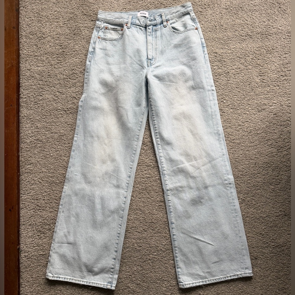 pistola Light Wash Wide Leg Jeans
